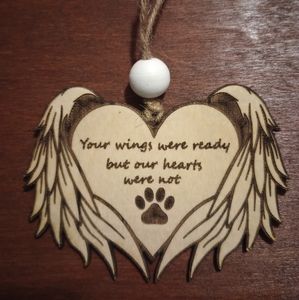 Angel wing Paw print Pet memorial ornament